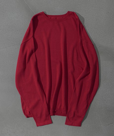 LUXURY MATERIAL SILK COTTON KNIT L/S TEE