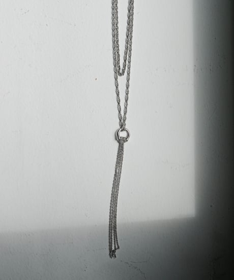 SILVER TASSEL DOUBLE NECKLACE