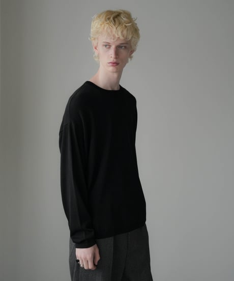 LUXURY MATERIAL SILK COTTON KNIT L/S TEE