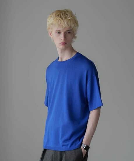 LUXURY MATERIAL SILK COTTON KNIT H/S TEE