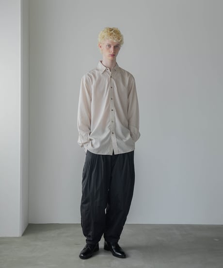 PADDED NYLON WIDE TAPERED PANTS