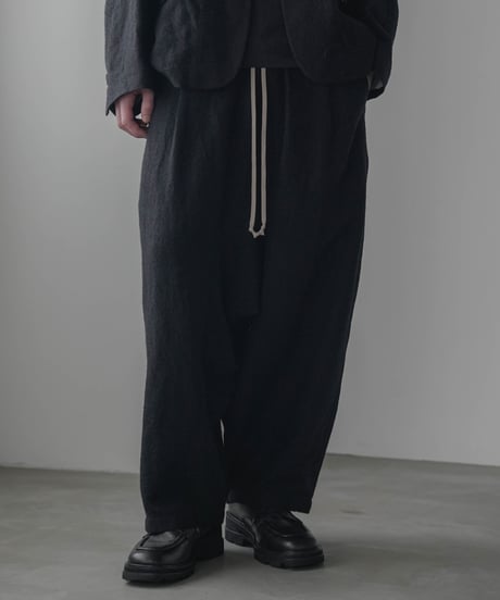 SHRINK WOOL LINEN ARTISAN SAROUEL PANTS