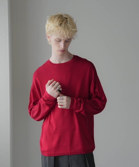 LUXURY MATERIAL SILK COTTON KNIT L/S TEE