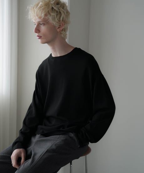 LUXURY MATERIAL SILK COTTON KNIT L/S TEE