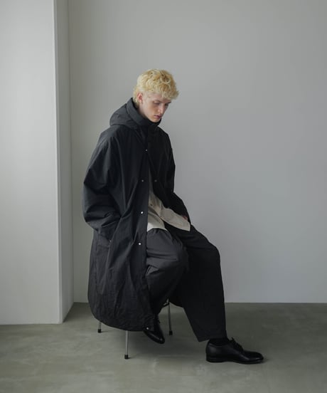 PADDED NYLON HOODED COAT
