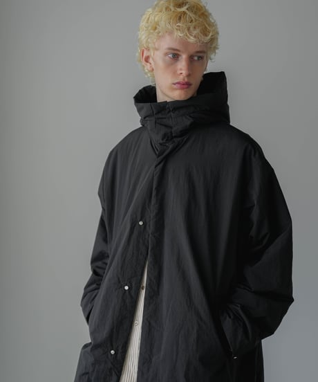 PADDED NYLON HOODED COAT