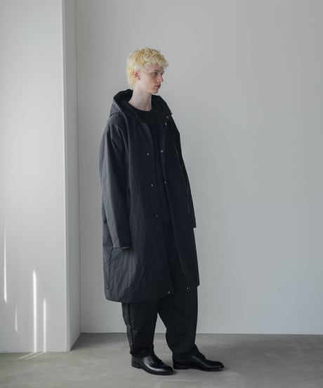 PADDED NYLON HOODED COAT