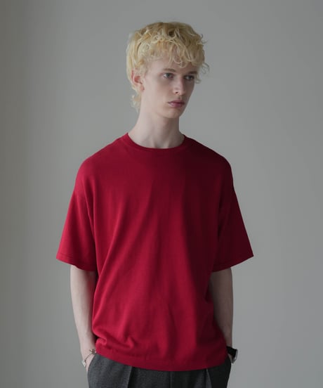 LUXURY MATERIAL SILK COTTON KNIT H/S TEE