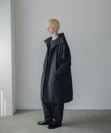 PADDED NYLON HOODED COAT