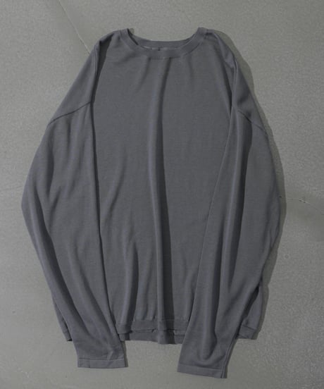 LUXURY MATERIAL SILK COTTON KNIT L/S TEE