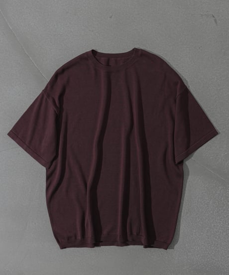LUXURY MATERIAL SILK COTTON KNIT H/S TEE