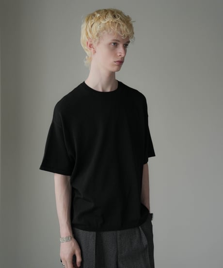 LUXURY MATERIAL SILK COTTON KNIT H/S TEE
