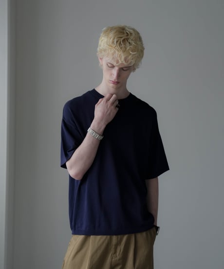 LUXURY MATERIAL SILK COTTON KNIT H/S TEE