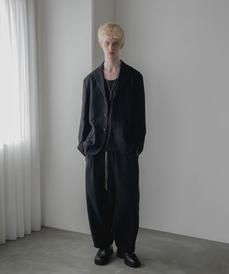 SHRINK WOOL LINEN ARTISAN SAROUEL PANTS