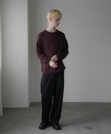 LUXURY MATERIAL SILK COTTON KNIT L/S TEE