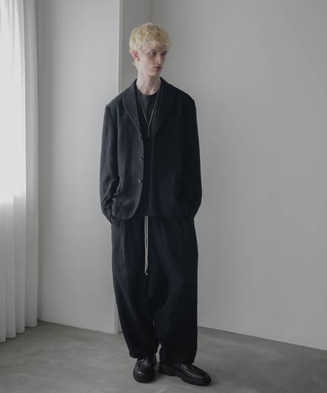 SHRINK WOOL LINEN ARTISAN SAROUEL PANTS