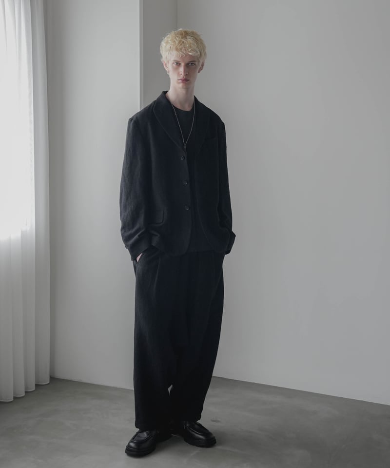 SHRINK WOOL LINEN ARTISAN SAROUEL PANTS | CTHY