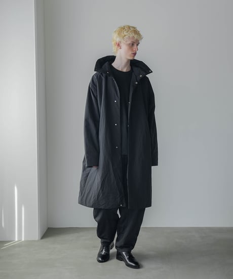 PADDED NYLON WIDE TAPERED PANTS