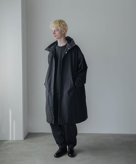PADDED NYLON HOODED COAT