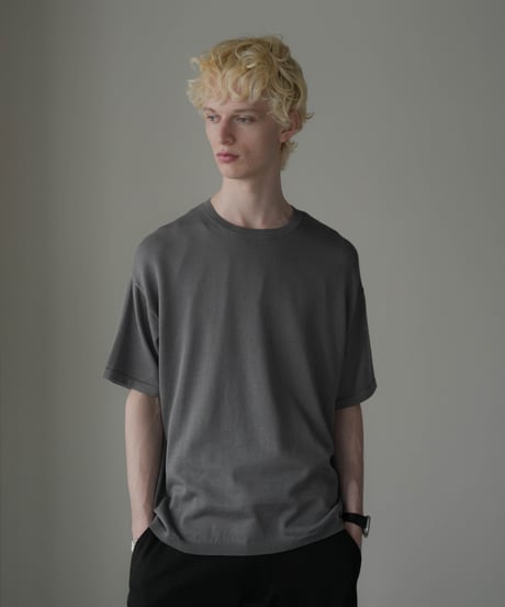 LUXURY MATERIAL SILK COTTON KNIT H/S TEE