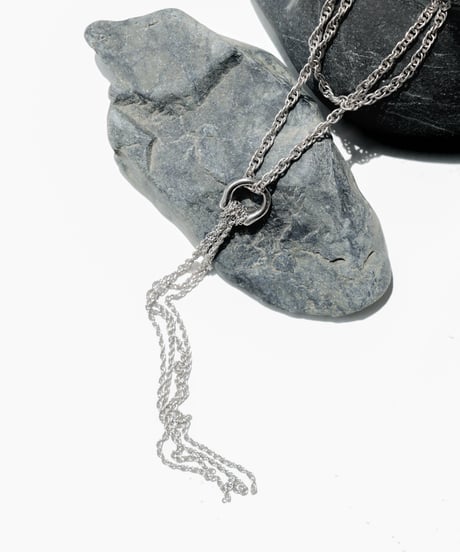 SILVER TASSEL DOUBLE NECKLACE