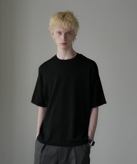 LUXURY MATERIAL SILK COTTON KNIT H/S TEE