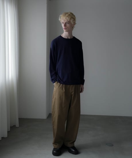 LUXURY MATERIAL SILK COTTON KNIT L/S TEE