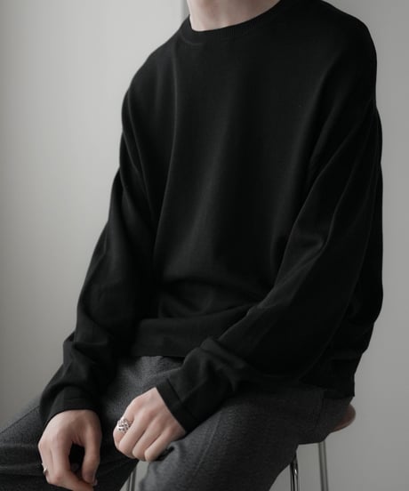 LUXURY MATERIAL SILK COTTON KNIT L/S TEE