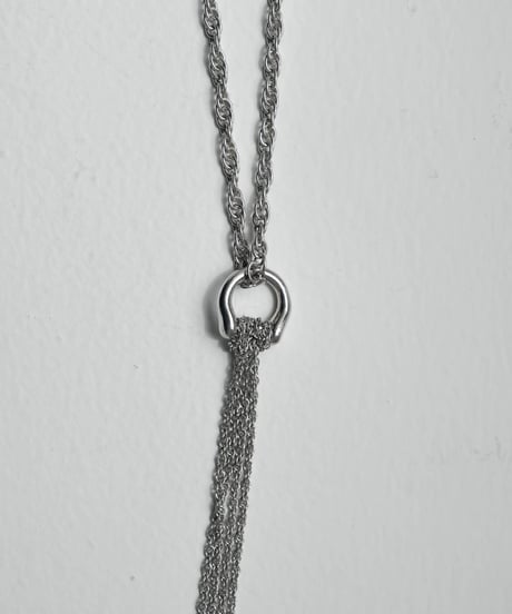 SILVER TASSEL DOUBLE NECKLACE