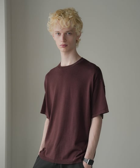LUXURY MATERIAL SILK COTTON KNIT H/S TEE