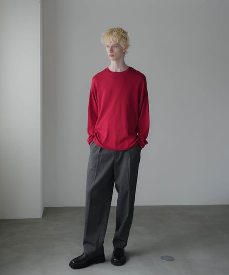 LUXURY MATERIAL SILK COTTON KNIT L/S TEE