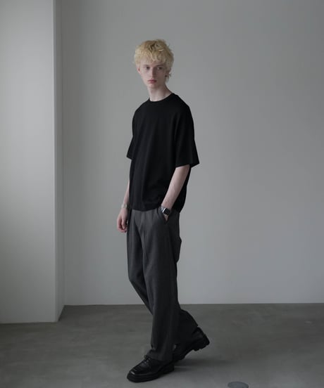 LUXURY MATERIAL SILK COTTON KNIT H/S TEE