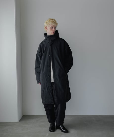 PADDED NYLON HOODED COAT