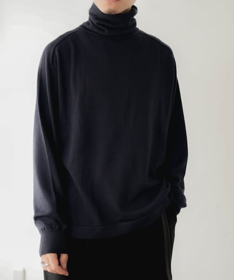 LUXURY MATERIAL Super160's / 140's BISHU WOOL TURTLENECK KNIT