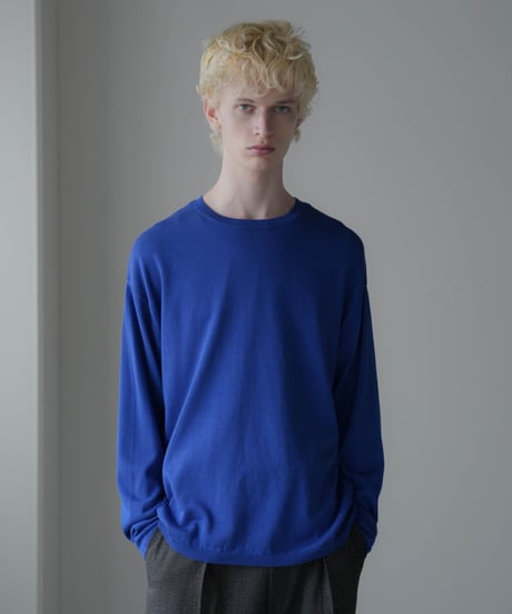 LUXURY MATERIAL SILK COTTON KNIT L/S TEE