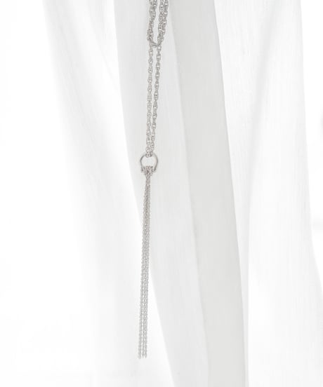 SILVER TASSEL DOUBLE NECKLACE