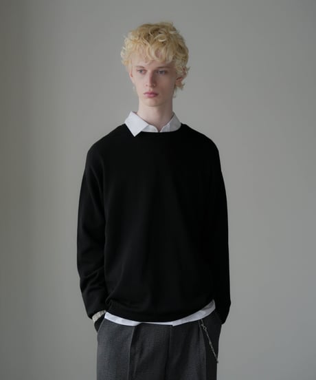 LUXURY MATERIAL SILK COTTON KNIT L/S TEE