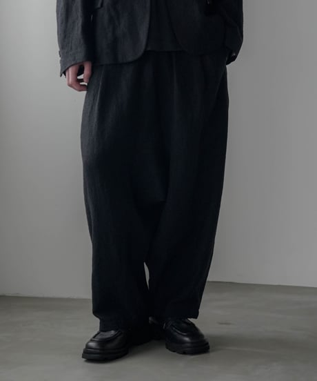 SHRINK WOOL LINEN ARTISAN SAROUEL PANTS