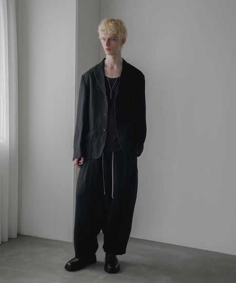 SHRINK WOOL LINEN ARTISAN SAROUEL PANTS