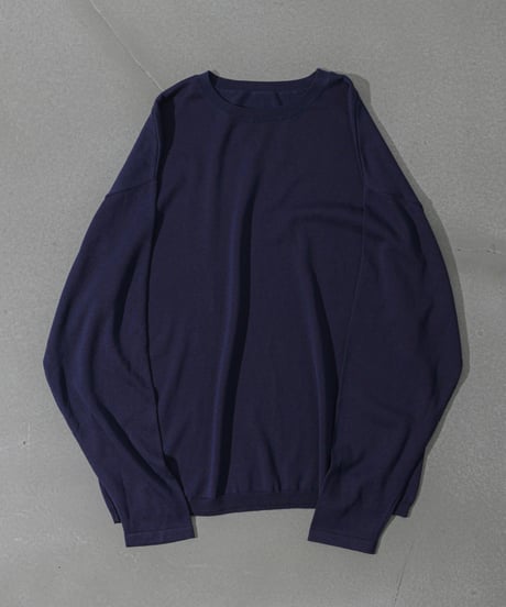 LUXURY MATERIAL SILK COTTON KNIT L/S TEE