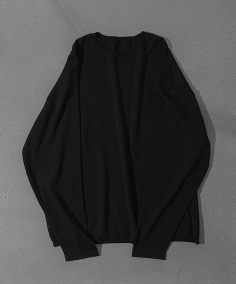 LUXURY MATERIAL SILK COTTON KNIT L/S TEE