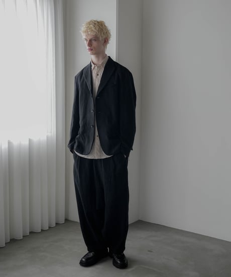 SHRINK WOOL LINEN ARTISAN SAROUEL PANTS
