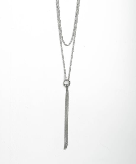 SILVER TASSEL DOUBLE NECKLACE