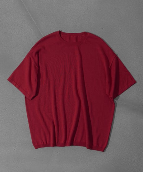 LUXURY MATERIAL SILK COTTON KNIT H/S TEE