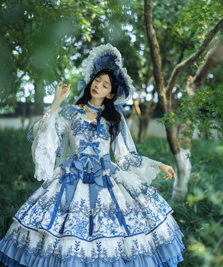 Bramble Rose /  磁韻華章コレクション 蝶恋青花 ロリィタドレス ワンピース set [LO1431]