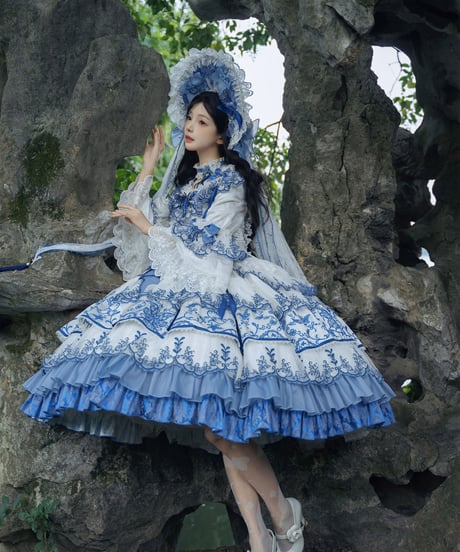 Bramble Rose /  磁韻華章コレクション 蝶恋青花 ロリィタドレス ワンピース set [LO1431]