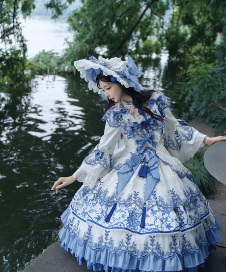 Bramble Rose /  磁韻華章コレクション 蝶恋青花 ロリィタドレス ワンピース set [LO1431]