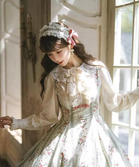 Miss Point スーザン・ガーデン 刺繍襟ブラウス、姫袖ブラウス [LO1656]