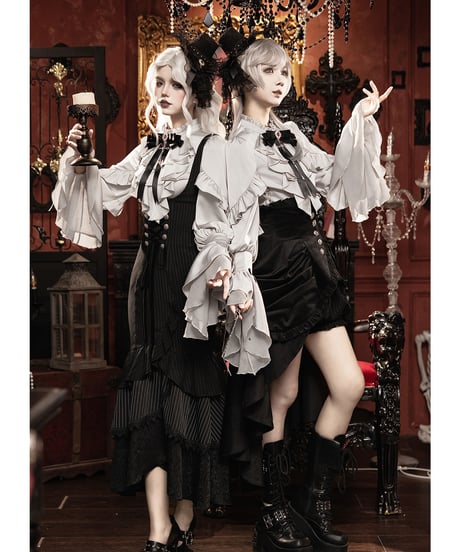 with PUJI Letter and Poetry / 夜鴉 ゴシックロリィタセット  [LO1655]