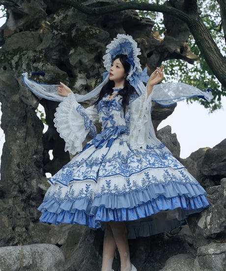 Bramble Rose /  磁韻華章コレクション 蝶恋青花 ロリィタドレス ワンピース set [LO1431]